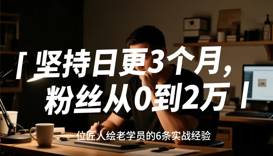 “坚持日更3个月，粉丝从0到2万”：一位匠人绘老学员的6条实战经验