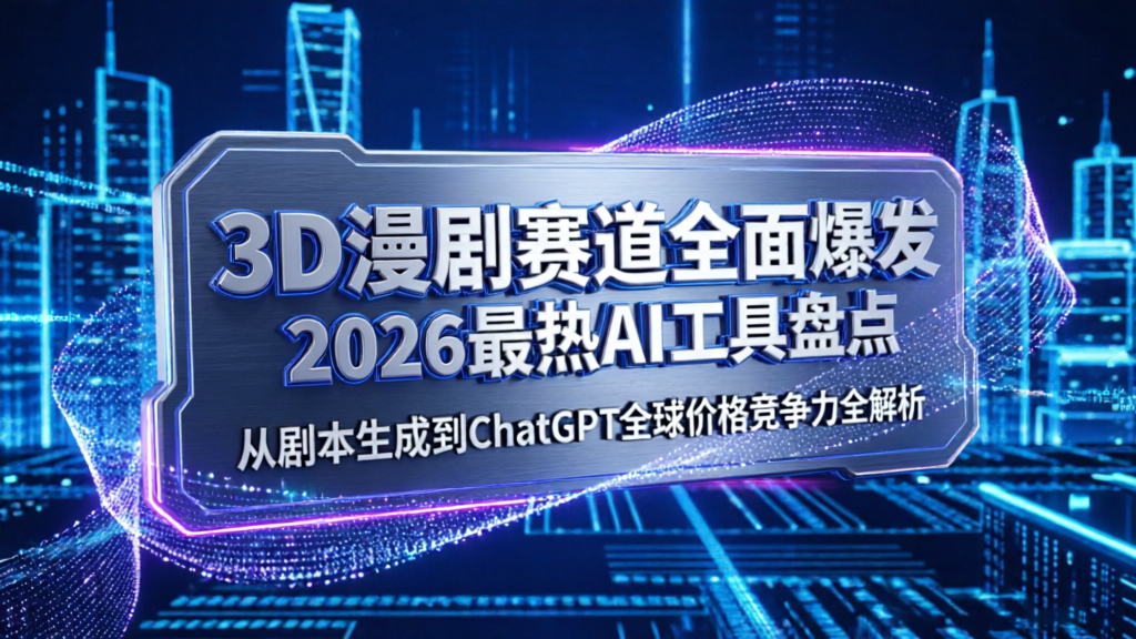 3D漫剧赛道全面爆发：2026最热AI工具盘点，从剧本生成到ChatGPT全球价格竞争力全解析