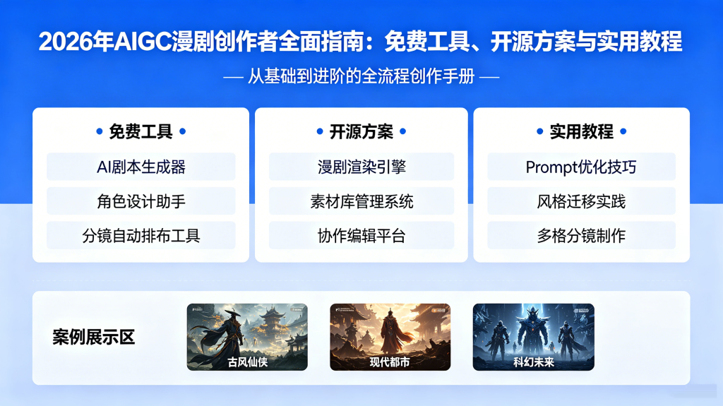 2026年AIGC漫剧创作者全面指南：免费工具、开源方案与实用教程