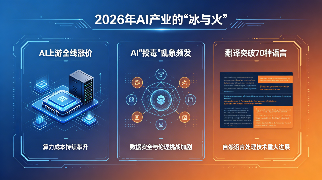 AI上游全线涨价、AI“投毒”乱象频发、翻译突破70种语言：2026年AI产业的“冰与火”