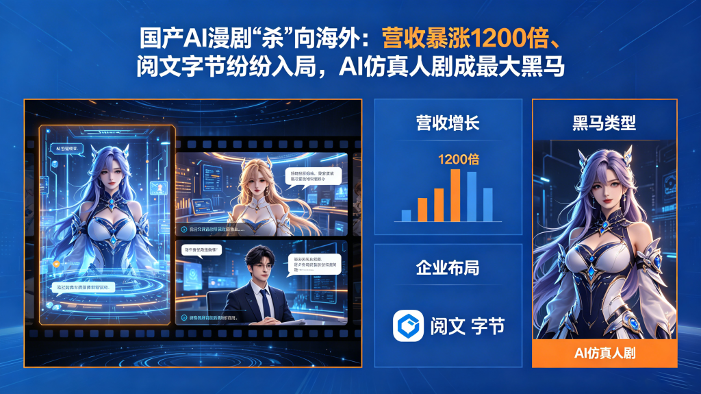 国产AI漫剧“杀”向海外：营收暴涨1200倍、阅文字节纷纷入局，AI仿真人剧成最大黑马