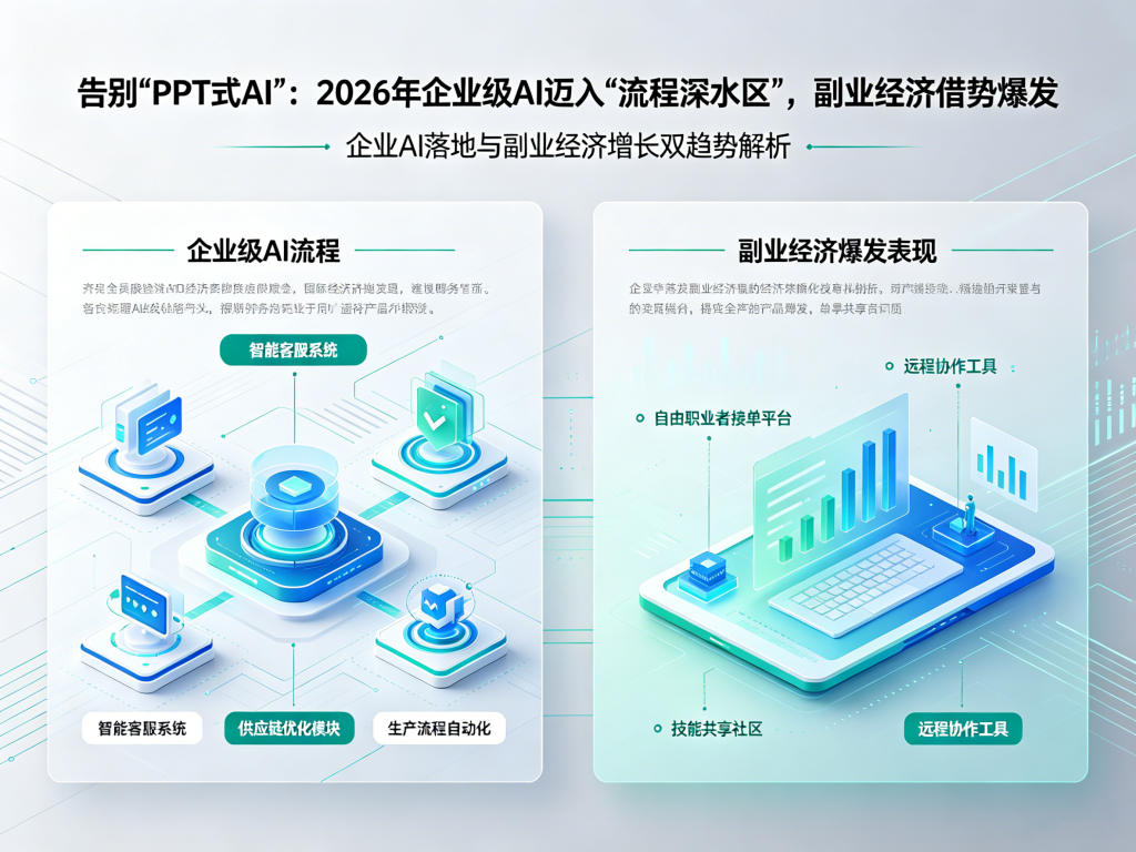 告别“PPT式AI”：2026年企业级AI迈入“流程深水区”，副业经济借势爆发