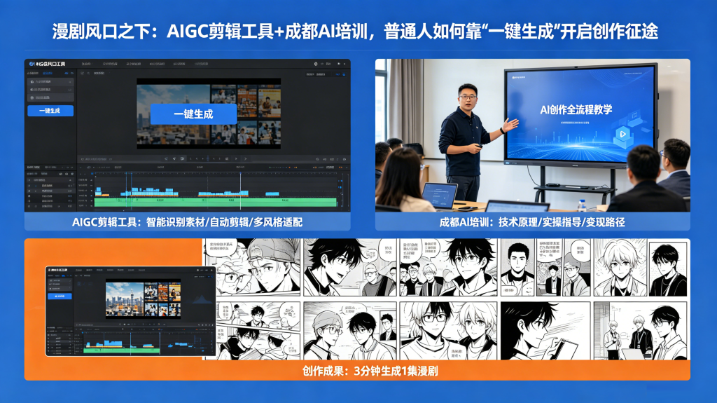 漫剧风口之下：AIGC剪辑工具+成都AI培训，普通人如何靠“一键生成”开启创作征途