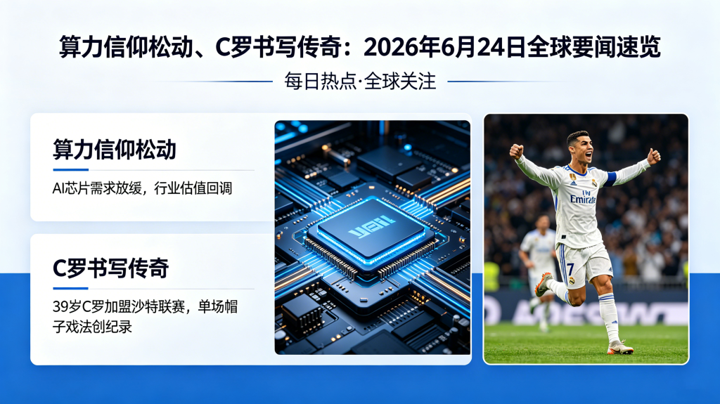 算力信仰松动、C罗书写传奇：2026年6月24日全球要闻速览